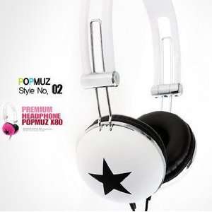  new version of stylish headphone white color black star 
