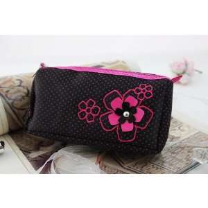 Daisy Love Cosmetic Bag Black 6.8x3.8x2