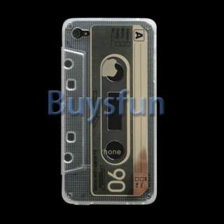CLEAR CLASSIC CASSETTE GEL CASE COVER For iPhone 4 4G  