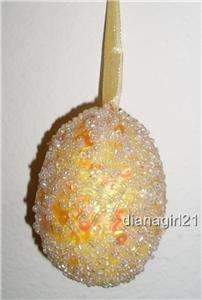 Large (real egg size) Sequenced and Beaded Easter Egg Tree Ornament 