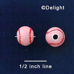 B1426 tlf   10mm Pink Softball/Baseball   Silver Plated 