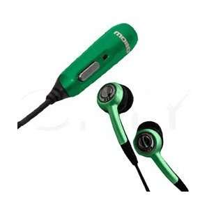  Green 3.5mm Stereo handsfree headset with extra ear gels 