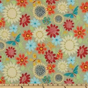  44 Wide Katie Floral Khaki Fabric By The Yard Arts 