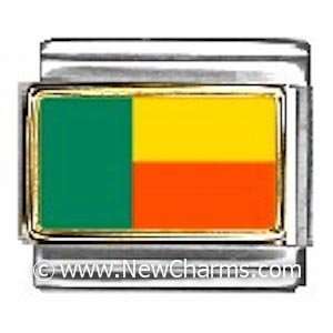  Benin Photo Flag Italian Charm Bracelet Jewelry Link 