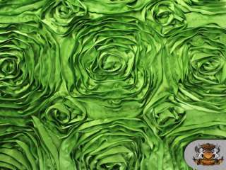 ROSETTE SATIN FABRIC GREEN / 54 WIDE / SOLD BY THE YARD  