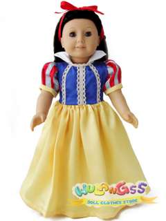 Handmade Snow White Dress fits 18 American Girl  