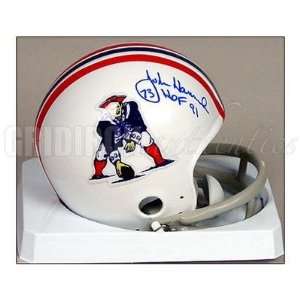  John Hannah Autographed Mini Helmet   2 Bar   Autographed NFL 