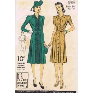  Du Barry 2552B Vintage Sewing Pattern Womens Front Panel Dress 