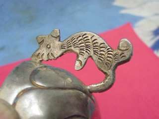 867 ANTIQUE MARCEL MEXICAN STERLING BOWL ANIMALS HANDLES 2 ½ TROY 