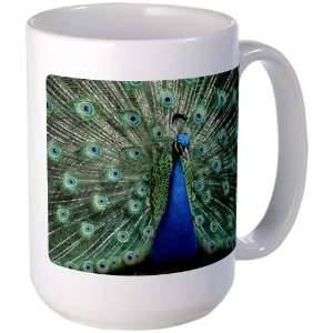  Large Mug Coffee Drink Cup Peacock with Beautiful Plumage 