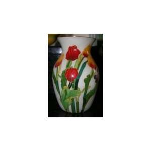  Chinese White Cloisonne Floral Vase 
