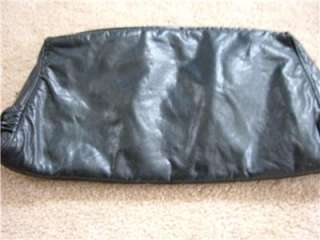 Vtg 80s BIG Black leather Clutch bag Purse Snake Inlay  