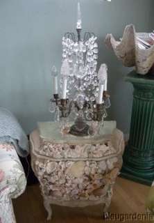 OMG Antique French Crystal Bronze Chandelier Table Lamp  