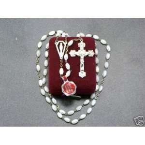  18 LONG   MOTHER OF PEARL ROSARY 