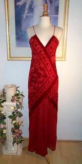 SILK VELVET Magenta BEADED Gown and Wrap S to L  