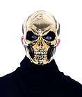 Mens Evil Robot Gold Skull Halloween Costume Mask