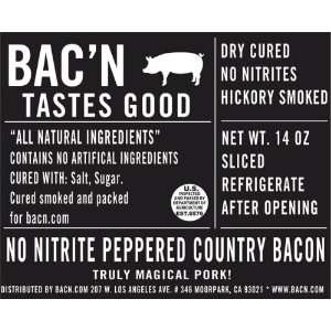 Bacn Tastes Good No Nitrite Peppered Grocery & Gourmet Food