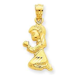  14kt 5/8in Praying Girl Pendant/14kt Yellow Gold Jewelry