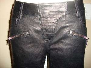 SEXY BALMAIN LACE UP LEATHER PANTS (FR 36) (NWT) ($8500)  