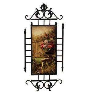   On Canvas Floral w/Wrought Iron Frame Wall Decor