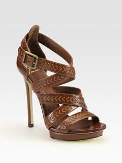Brian Atwood   Cordoba Strappy Leather Platform Sandals    