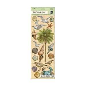  K&Company Travel Adhesive Chipboard Icon; 3 Items/Order 