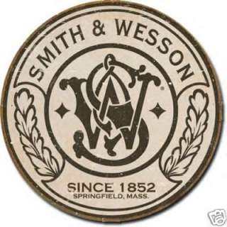 Smith & Wesson Gun Revolver Logo Vintage Metal Tin Sign  