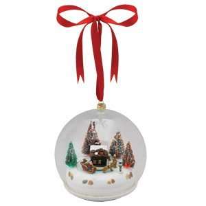  Mr. Christmas Santa Glass Scene Ornament
