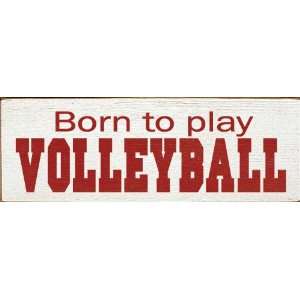  Born to play volleyball Wooden Sign