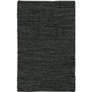  36x56 Saket Hand woven Leather Rug, Black, Carpet 