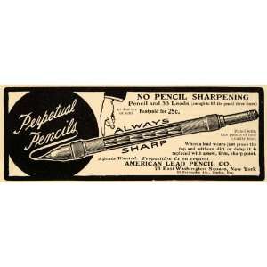   Perpetual Pencils No Sharpening   Original Print Ad