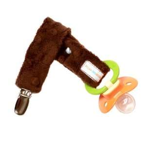  Baby Boy or Girl Brown Pacifier Clip in Chocolate Brown 