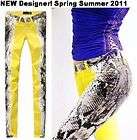 HOT SALE New Designer Italy Brand Snake Print Skinny Summer jeans 
