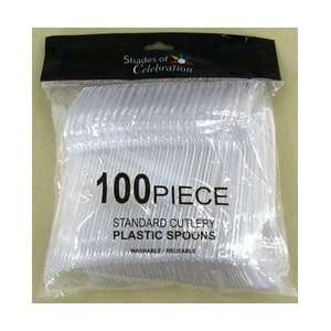  Party Supplies spoon standard 100ct clear Toys & Games