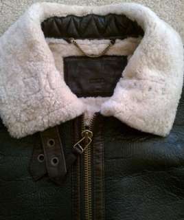 Vince Shearling Aviator Jacket Size L (Original Lambs Leather and Wool 