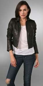 Diane von Furstenberg New Seagull Leather Jacket  