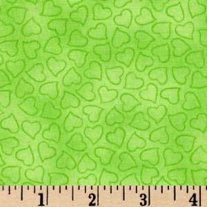  45 Wide Komfort Kids Heart Toss Lime Fabric By The Yard 