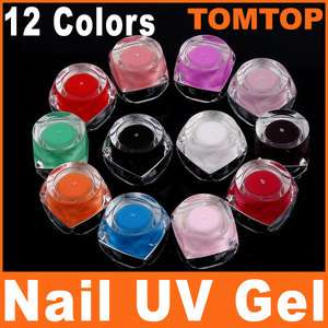12 Colors UV Gel Acrylic Nail Art Glitter Builder Set H4634  