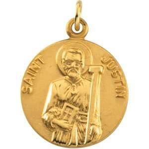  14K Yellow Gold St. Justin Medal Jewelry