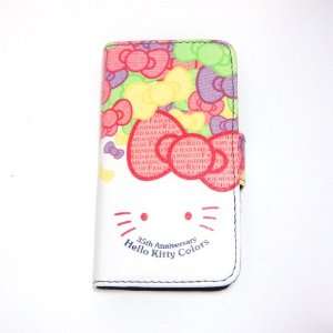  hello kitty smile flip leather case for iphone 4 4G Cell 