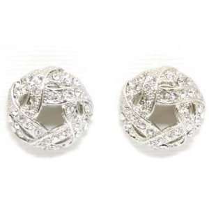    Fashion Silver Coloured BLING BLING CZ Stud Earrings Jewelry