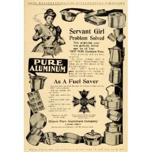  1907 Ad Servant Girl Pure 1892 Aluminum Kitchenware 
