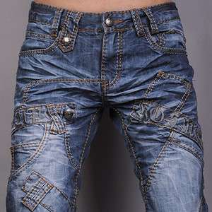 3mu Mens Designer Jeans Pant Denim Stylish Washed Jam W28 30 32 34 36 