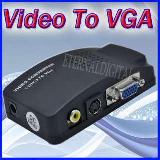RCA S video VGA AV To VGA Monitor Converter Switch Box DVD PC  
