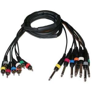  Seismic Audio   8 Channel 5 Feet 1/4 to RCA Snake Cable New 