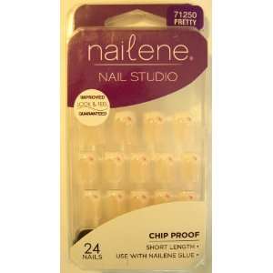  Nailene Chip Proof SHORT LENGTH  24 French Nails PRETTY 
