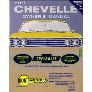  1967 Chevelle Owner Manual Reprint Packg Concours Malibu 