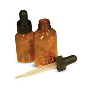 Plastic Amber Dropper Bottle, 1oz 12/bx, Oval Shaped 