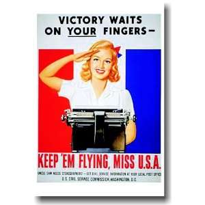  Victory Waits on Your Fingers   Vintage Reprint Poster 