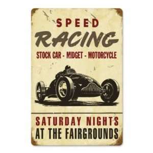  Speed Racing Vintage Metal Sign Stock Car